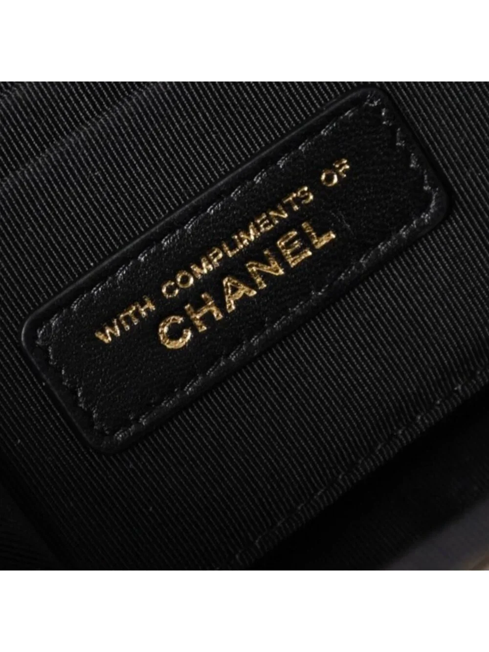 Chanel Clutch Pouch CC Logo Tweed Kiss Lock Black Gold